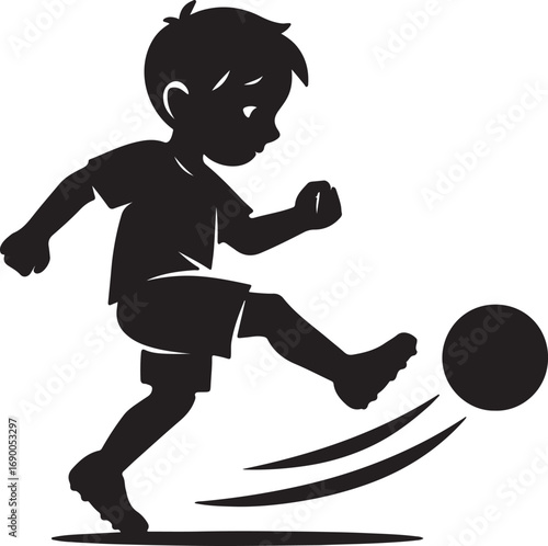 boy and dog vector silhouette