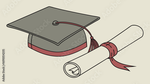 Graduation cap and diploma academic achievement education success degree certificate commencement ceremony graduation season college graduate university graduate higher education academic success lea.