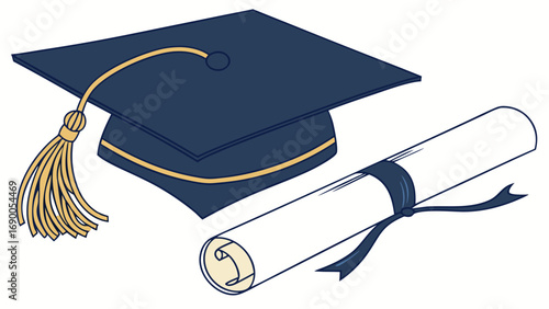 Graduation cap and diploma academic achievement success education knowledge ceremony graduation day learning degree university college school student scholar wisdom future potential accomplishment ce.