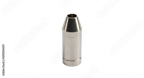 Wallpaper Mural Silver Bullet: A detailed studio shot of a shiny metallic bullet, sleek and modern, isolated, emphasizing its cylindrical form. Torontodigital.ca