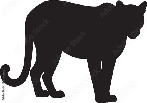 Black isolated vector silhouette illustration of a wild elephant