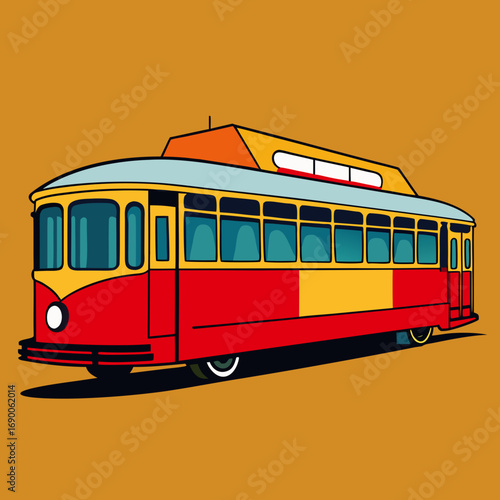 Retro Streetcar Illustration
