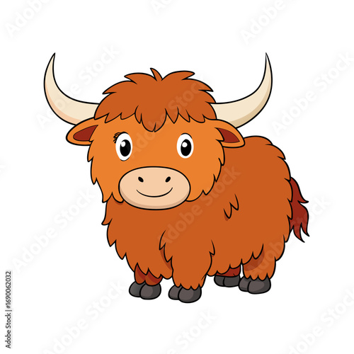 vector illustration of cartoon bull