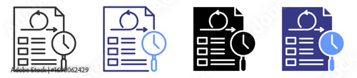 sprint review icon set multiple style