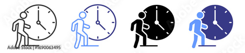 daily activity icon set multiple style