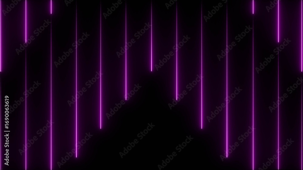 Fototapeta premium Glowing neon light animation on black screen. Abstract glowing neon lights blinking lines illustration.