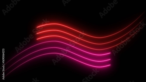 Abstract glowing rainbow color neon lines motion background. neon glowing lights lines illustration .	
