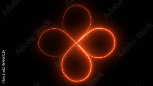 Futuristic neon loading animation. glowing circle on dark background.