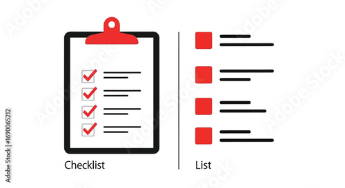 Vector illustration of checklist and list icons