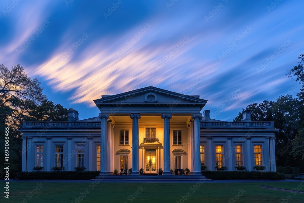 Obraz premium A large white house