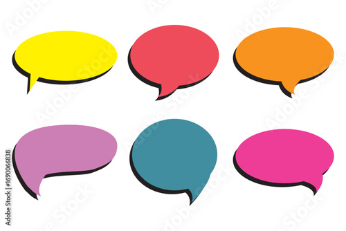 Transparent PNG available
Set of speech bubbles. communication concept, Speak bubble text, vector set of flat message bubbles show chat bubble or dialog boxes.