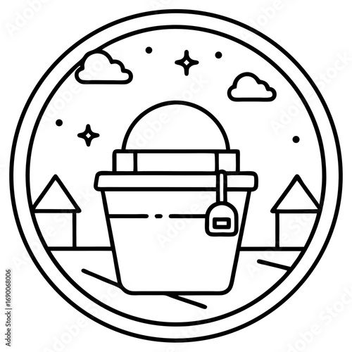 Travel Bucket List Icon Minimalist Line Art Vector for Adventure & Vacation Planning
