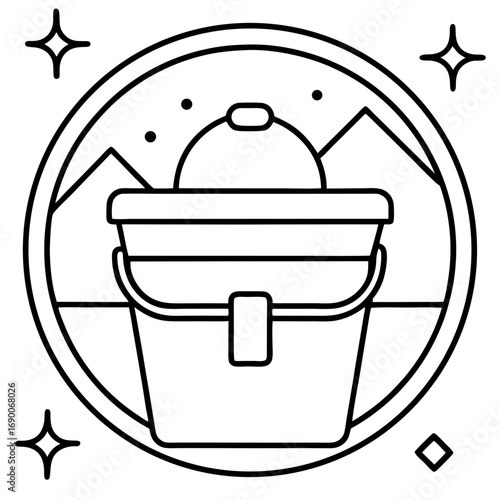 Travel Bucket List Icon Minimalist Line Art Vector for Adventure & Vacation Planning