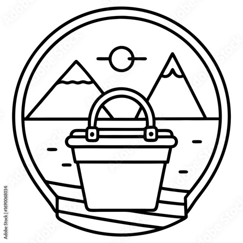 Travel Bucket List Icon Minimalist Line Art Vector for Adventure & Vacation Planning