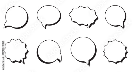 Speech Bubble set. Talk bubble. Cloud speech bubbles collection. Vector.