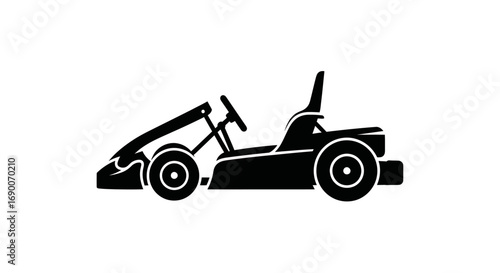 Black silhouette icon of a go-kart racing vehicle.