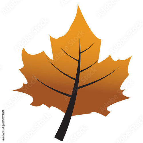 Autumn Maple Leaf: Golden Hues Simple Design.