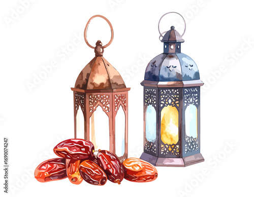 Ramadan Lanterns and Dates - A Symbol of Celebration and Tradition.
