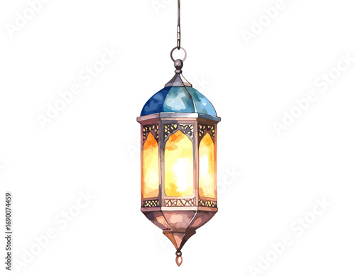 Ornate Hanging Lantern, Islamic Design, Decorative Lighting.