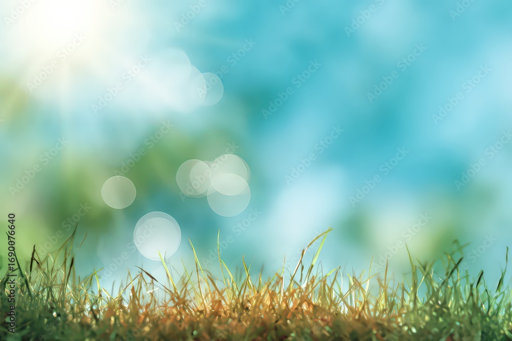 Obraz premium Blurred Summer Background With Grass