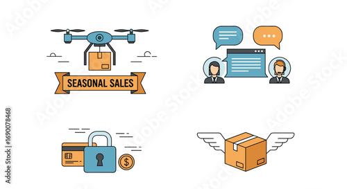 Boost sales with drone delivery secure payments and fast shipping for seasonal promotions, Generative AI.