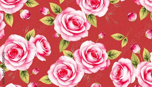 Seamless watercolor rose pattern; pink, brown background Elegant floral wallpaper design,  flower,  elegant