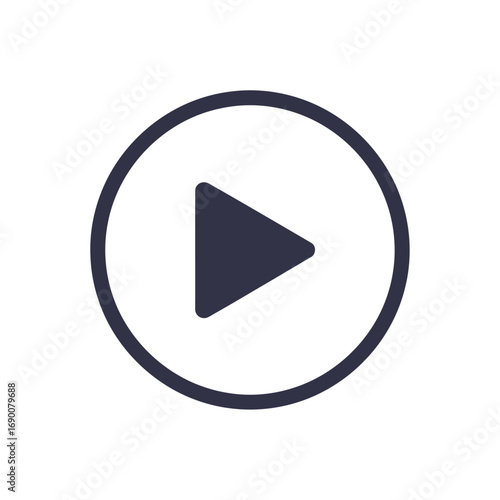 Play icon isolated on white background