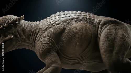 Armored Dinosaur Close-Up: Pachycephalosaurus Sculpture