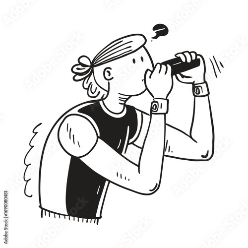 A person sips from a water bottle post-exercise, highlighting hydration, recovery, and healthy habits after a workout or physical activity