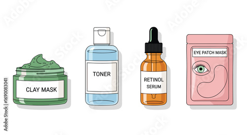 Discover radiant skin with this collection of essential skincare products for a healthy glow, Generative AI.