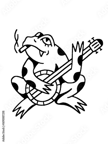 Wallpaper Mural A quirky illustration of a frog playing banjo Torontodigital.ca