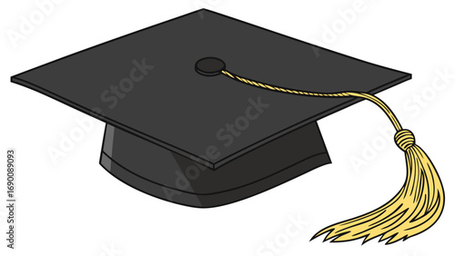 Graduation cap academic hat mortarboard graduation ceremony achievement success education learning knowledge university college school diploma degree commencement celebration tassel black hat gold ta.