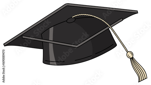 Graduation cap academic hat mortarboard graduation ceremony education achievement success knowledge learning university college school degree diploma commencement celebration vector illustration cart.