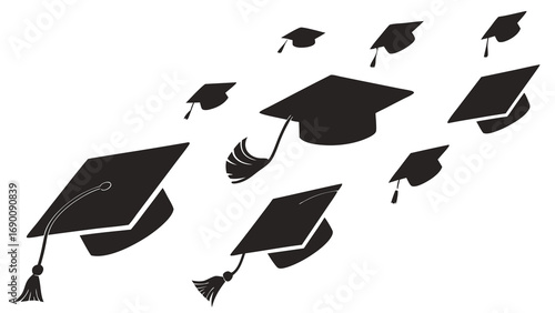 Graduation caps celebration achievement success education academic degree ceremony commencement college university school learning knowledge wisdom future opportunity graduate graduation day mortarbo.