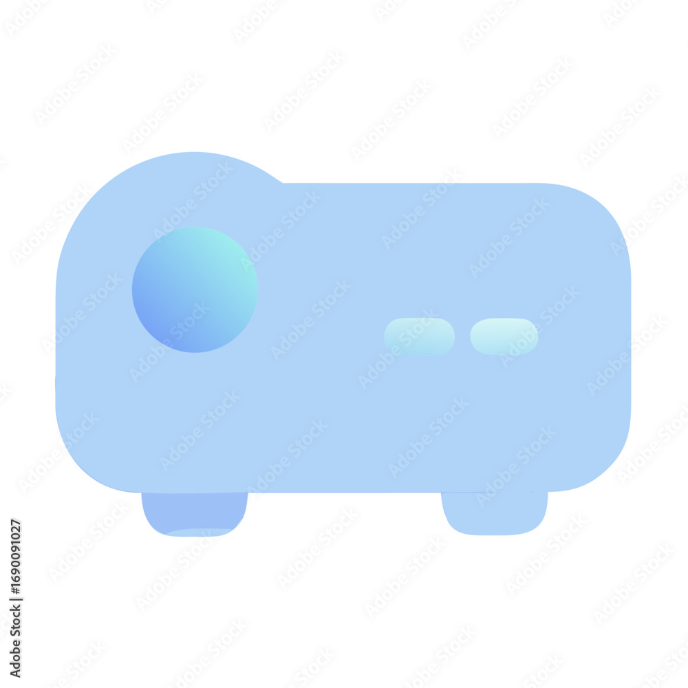 Fototapeta premium Minimalist projector icon with blue gradient 