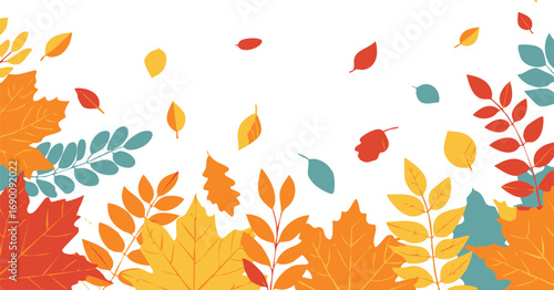 An illustration of colorful autumn leaves forming a border on a clean white background.

Ideal for seasonal backgrounds, greeting cards, sale banners, invitations, or presentations.