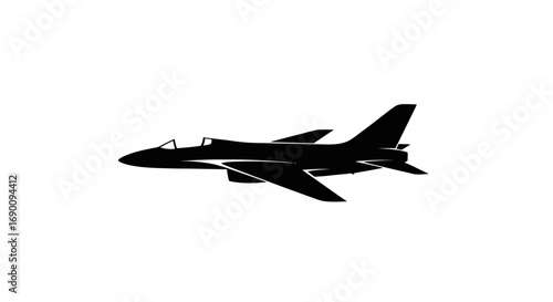 Silhouette of a Classic Jet Fighter Aircraft.