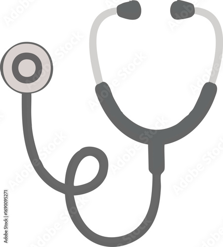 Stethoscope rests on a white surface, symbolizing medical examination and healthcare, creating a sense of trust and professional care.