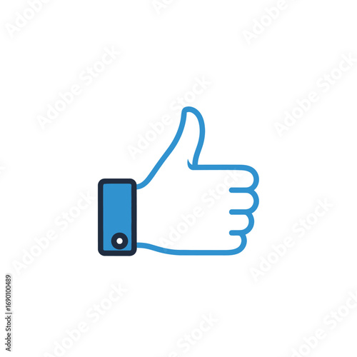 Blue Thumbs Up Icon Graphic Design