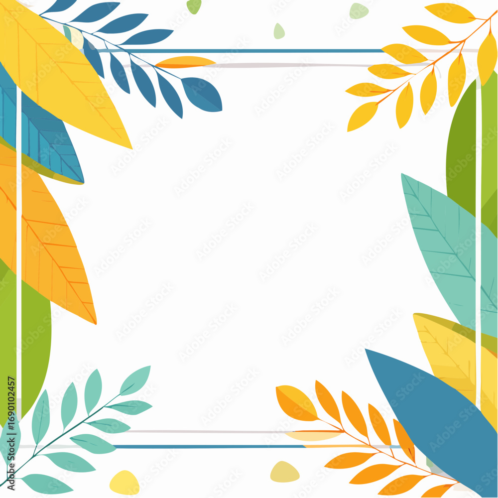 Fototapeta premium Colorful Autumn Leaves Frame Design