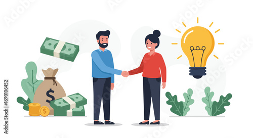 Business Partnership Agreement with Money and Idea.