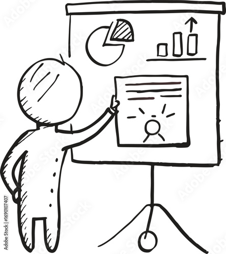 Person Giving Presentation with Chart – Business Meeting and Data Sharing Concept