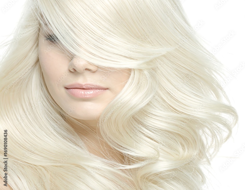 Fototapeta premium Woman with long, wavy blonde hair