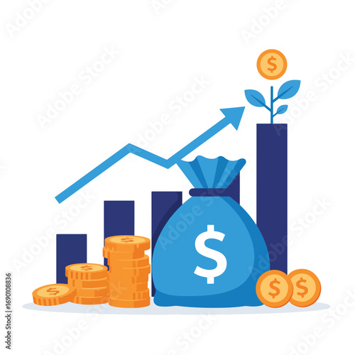 Financial Growth and Investment Success Concept