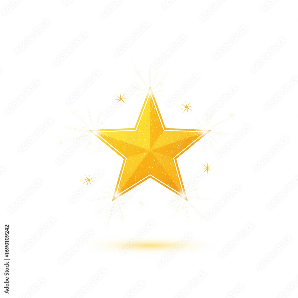 Obraz premium Golden Starburst Sparkling Award Icon for Design