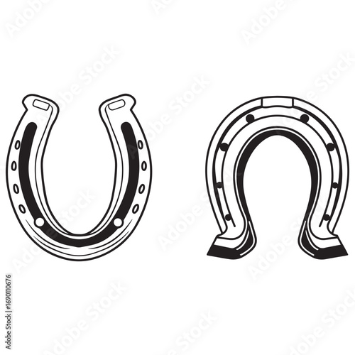 horseshoe silhouette, horseshoe icon vector illustration
