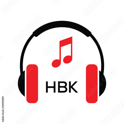 HBK Headphone  Company logo. HBK Music logo design for entrepreneur and business. HBK best Branding icon.
