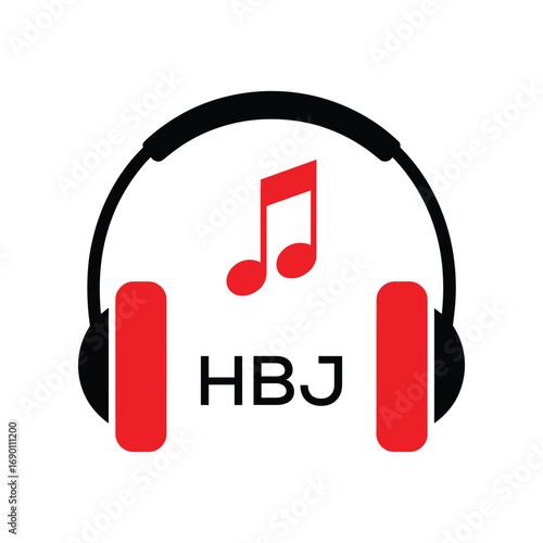 HBJ Headphone  Company logo. HBJ Music logo design for entrepreneur and business. HBJ best Branding icon.
