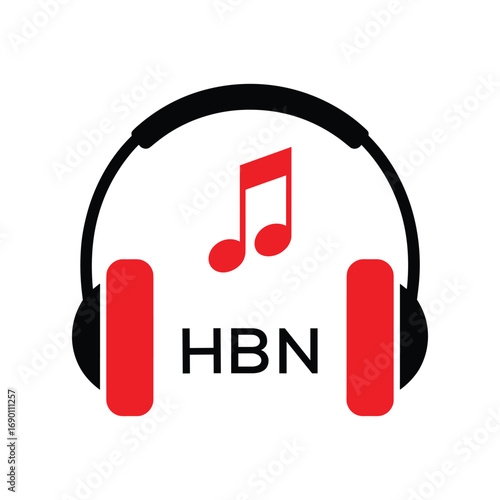 HBN Headphone  Company logo. HBN Music logo design for entrepreneur and business. HBN best Branding icon.
