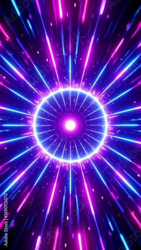 Neon circle burst